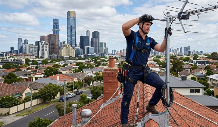 TV antenna installation